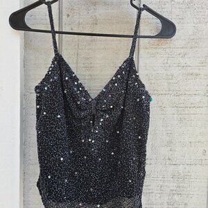 Vintage Scala Silk Beaded Top